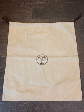 Authentic Hermes XLarge tweed dust bag drawstring storage birkin Kelly 44/49cm